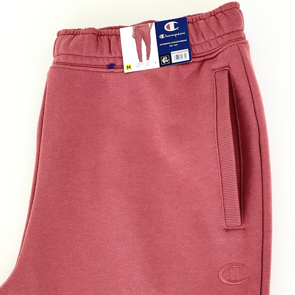 Champion Jogger Fleece Pants Inner Drawcord Pockets Embroidered Logo Stretch - Picture 4 of 15